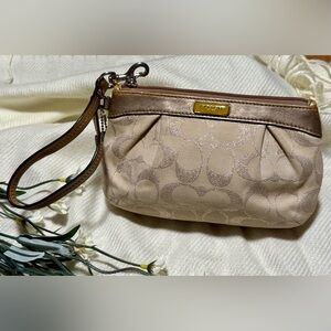 Coach 1941 Canvas Top Zip Clutch (Wristlet)
